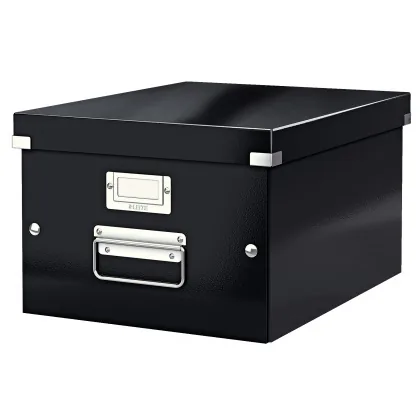 Caja Almacenamiento Leitz Click&store Wow Carton Reciclado Color Negro 281X200X369 MM