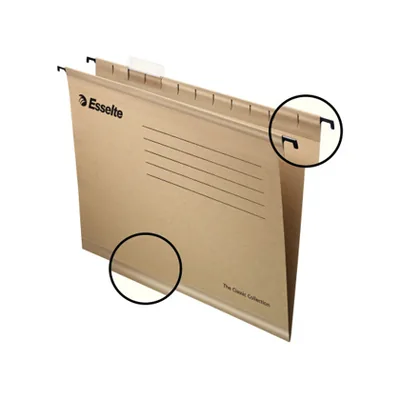ESSELTE Carpeta Colgante Esselte Folio Prolongado Lomo V Kraft Caja de 50 Unidades