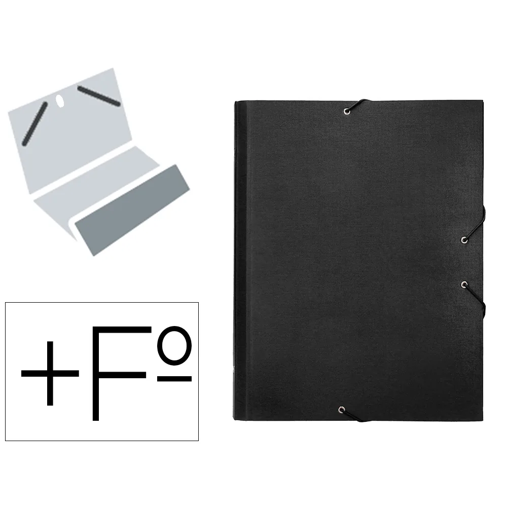 Carpeta Clasificadora Liderpapel 12 Departamentos Folio Prolongado Carton Forrado Negra