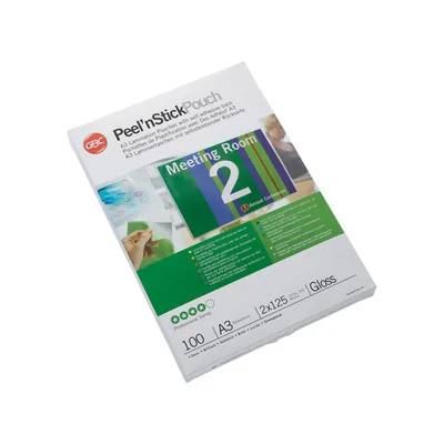 GBC Bolsa de Plastificar Gbc DIN A3 Autoadhesiva 2X125 Mc Caja de 100 Unidades