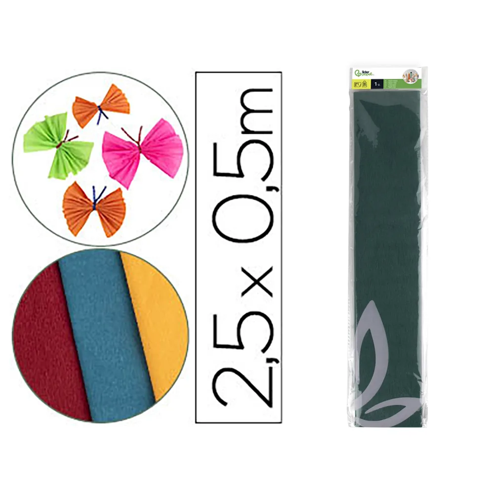 Papel Crespon Liderpapel 50 CM X 2.5M 34G/M2 Verde Oscuro