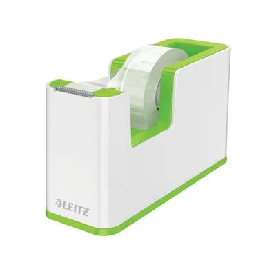 LEITZ Portarrollo Sobremesa Leitz Wow Dual Plastico para Cintas 33 M Color Blanco/verde