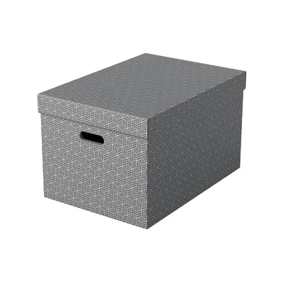 ESSELTE Caja de Almacenaje Esselte Grande Color Gris 510X355X305 MM Pack de 3 Unidades