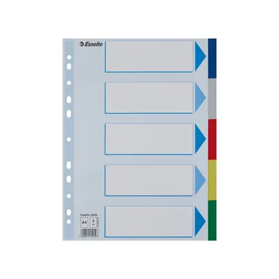 ESSELTE Separador Esselte Plastico Juego de 5 Separadores DIN A4 Multitaladro
