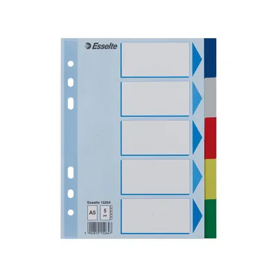 ESSELTE Separador Esselte Plastico Juego de 5 Separadores DIN A5 Multitaladro