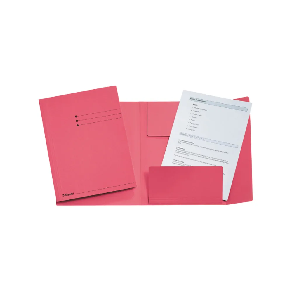 Subcarpeta Cartulina Esselte 3 Solapas DIN A4 Color Rosa 275 GR