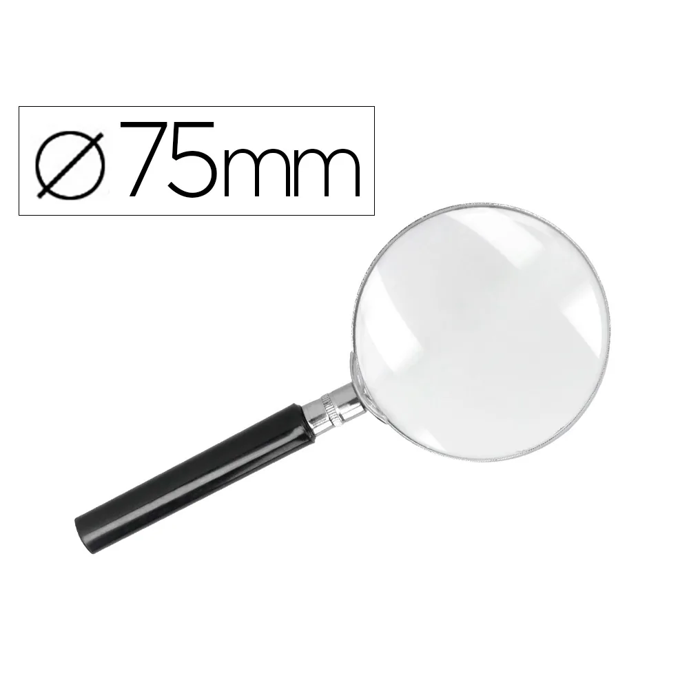 Lupa Q-Connect Cristal Aro Metalico Mango Plastico Negro 75 MM
