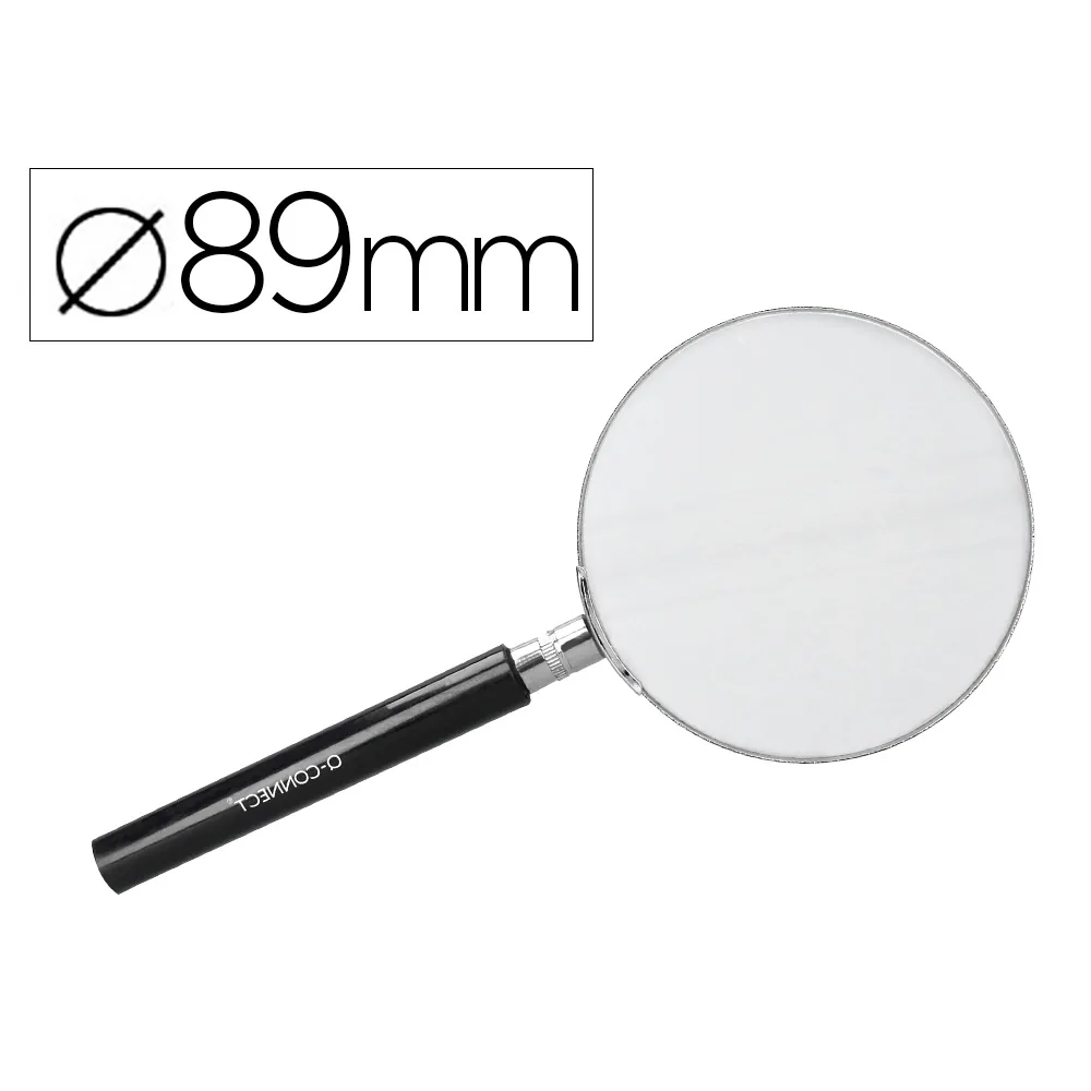 Lupa Q-Connect Cristal Aro Metalico Mango Plastico Negro 90 MM