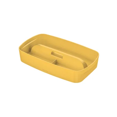 LEITZ Bandeja Organizadora Leitz Mybox Cosy con Asa Color Amarillo 307X56X181 MM