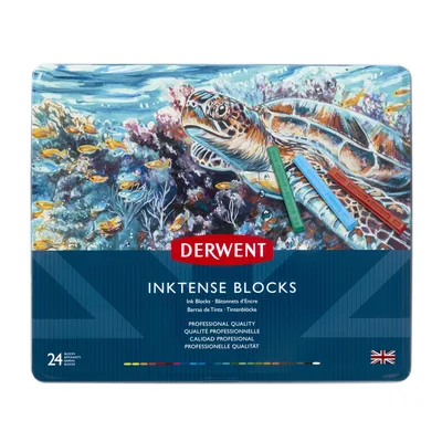 DERWENT Barra Acuarelable Derwent Inktense Caja Metalica de 24 Unidades Colores Surtidos