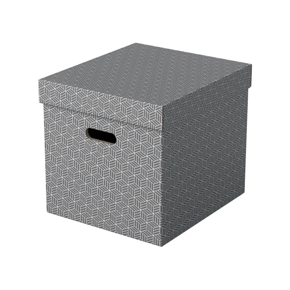 Caja de Almacenamiento Esselte Carton con Asas Color Gris 365X320X315 MM Pack de 3 Unidades