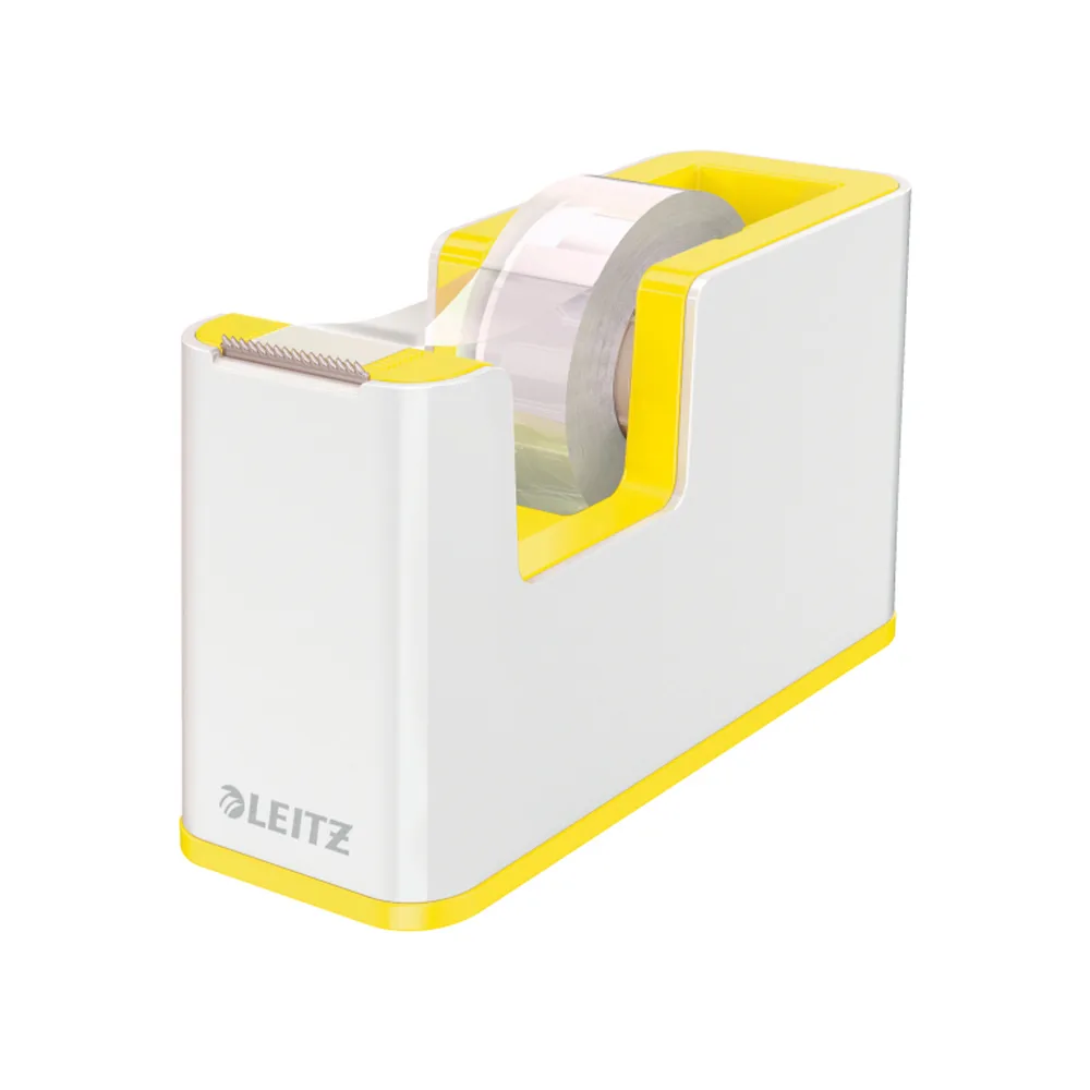Portarrollo Sobremesa Leitz Wow Dual para Cintas 33 M Color Amarillo/blanco