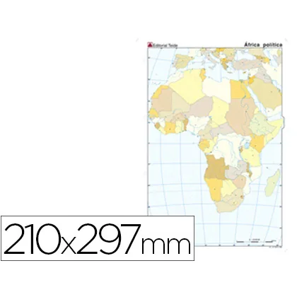 Mapa Mudo Color DIN A4 Africa Politico