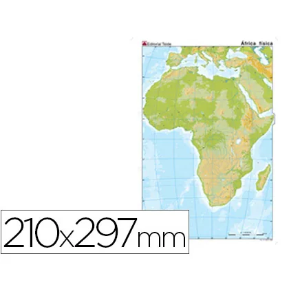 Mapa Mudo Color DIN A4 Africa Fisico