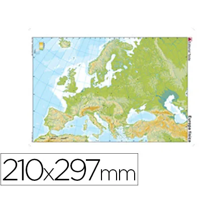 Mapa Mudo Color DIN A4 Europa Fisico