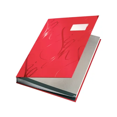 LEITZ Portafirmas Leitz Sign 18 Departamentos con Fuelle Acabado Soft Grip Color Rojo