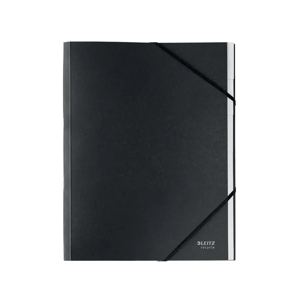 Carpeta Clasificadora Leitz Recycle Tapa Carton 6 Pestañas 100% Reciclable DIN A4 Color Negro