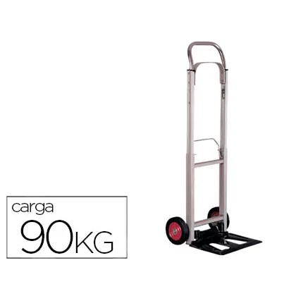 Carretilla Portapaquetes Q-Connect con Ruedas Plegablesen Aluminio Carga 90 KG 1110X390X410 MM