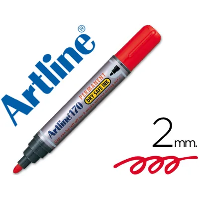 ARTLINE Rotulador Artline Marcador Permanente 170 Rojo Punta Redonda 2 MM Antisecado