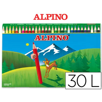 ALPINO Lapices de Colores Alpino 659 Caja de 30 Colores Largos
