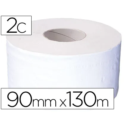 Papel Higienico Jumbo 2 Capas Celulosa Pura Rollo de 91 M para Dispensador 925