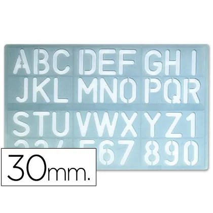 Plantilla Liderpapel Rotulacion 1600 Letras y Numeros 30 MM