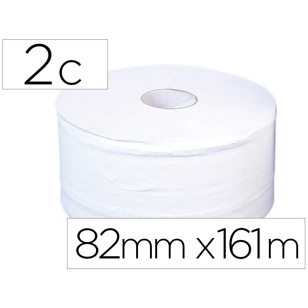 Papel Higienico Jumbo 2 Capas Blanco Mandril de 60 MM para Dispensador 325