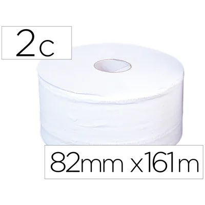 BLANCA Papel Higienico Jumbo 2 Capas Blanco Mandril de 60 MM para Dispensador 325