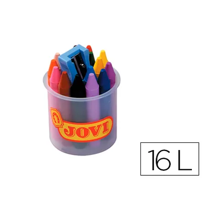 JOVI Lapices Cera Jovicolor Bote de 16 Unidades Colores Surtidos