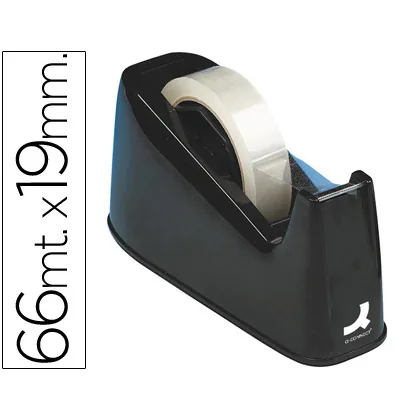 Portarrollo Sobremesa Q-Connect Plastico para Cintas de 33 y 66 M Color Negro