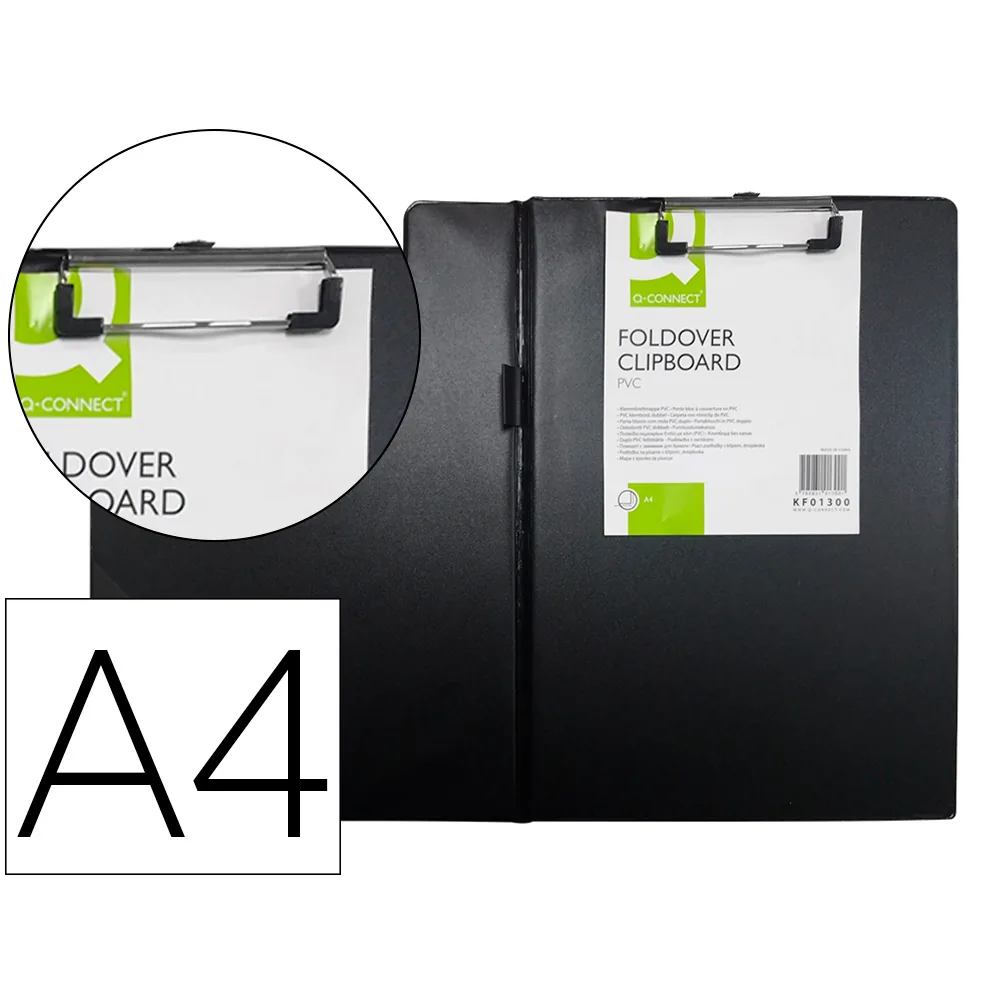 Carpeta Q-Connect Miniclips Plastico DIN A4 Negra
