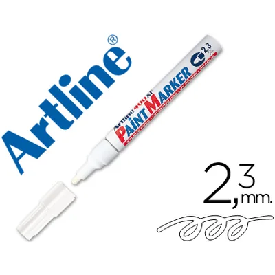 ARTLINE Rotulador Artline Marcador Permanente EK-400 Xf Blanco Punta Redonda 2.3 MM Metal Caucho y Plastico