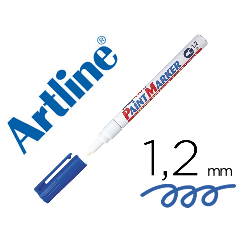 Rotulador Artline Marcador Permanente EK-440 Xf Azul -punta Redonda 1.2 MM -metal Caucho y Plastico