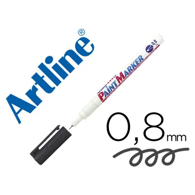 ARTLINE Rotulador Artline Marcador Permanente EK-444 Xf Negro -punta Redonda 0.8 MM -metal Caucho y Plastico