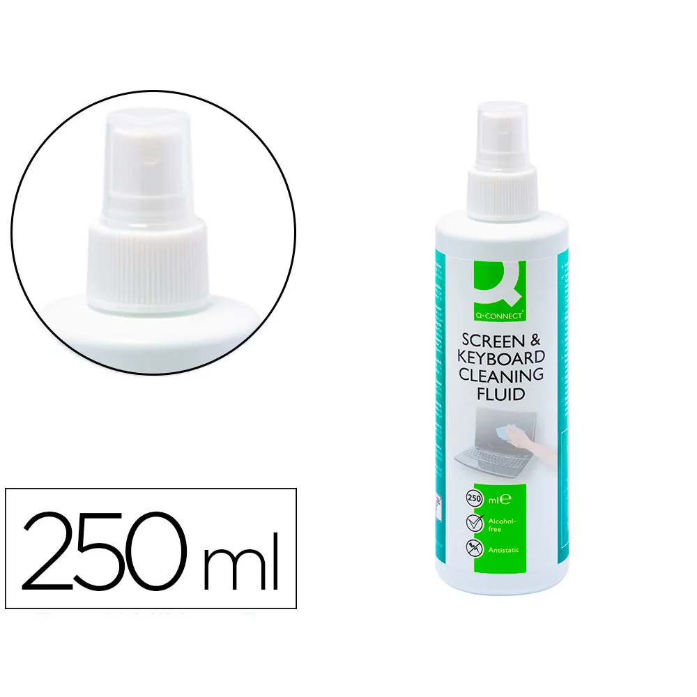 Spray Q-Connect Limpiador de Pantallas y Teclados Bote de 250 ML