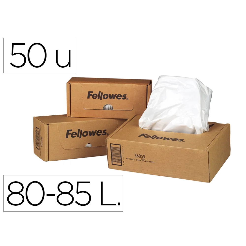 Bolsa de Residuos Fellowes para Destructora de Documentoscaja con 50 Unidades para PS380 380CC/420/420CC/480CC