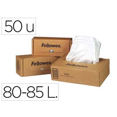 FELLOWES Bolsa de Residuos Fellowes para Destructora de Documentoscaja con 50 Unidades para PS380 380CC/420/420CC/480CC