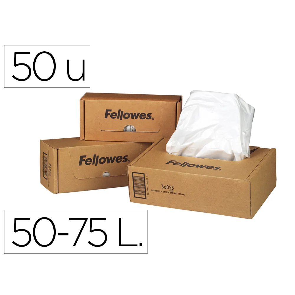 Bolsa de Residuos Fellowes para Destructora de Documentoscaja con 50 Unidades para PS220 220C/320/320CC