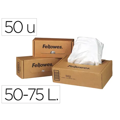 FELLOWES Bolsa de Residuos Fellowes para Destructora de Documentoscaja con 50 Unidades para PS220 220C/320/320CC