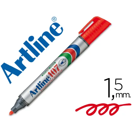 Rotulador Artline Marcador Permanente 107 Rojo Punta Redonda