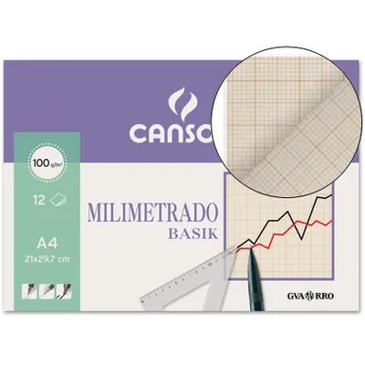 GUARRO Papel Milimetrado Guarro 210X297 MM Minipack de 12 Hojas