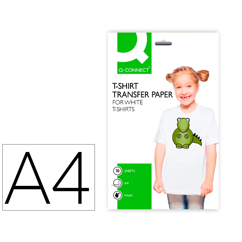 Papel Q-Connect Transferencia para Tela KF01430 DIN A4 Bolsa de 10 Hojas