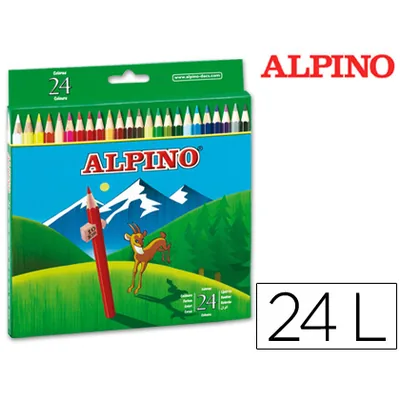 ALPINO Lapices de Colores Alpino 658 Caja de 24 Colores Largos