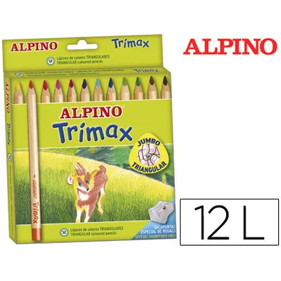 ALPINO Lapices de Colores Alpino Trimax Caja de 12 Colores Surtidos