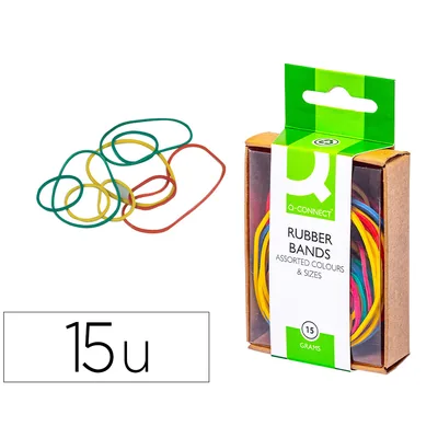 Q-CONNECT Gomillas Elasticas Colores Q-Connect Caja de 15 GR