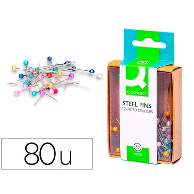 Q-CONNECT Aguja Señalizadora Q-Connect Caja de 80 Unidades Colores Surtidos