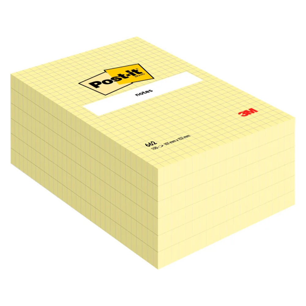Bloc de Notas Adhesivas Quita y Pon Post-It 102X152 MM Cuadriculado 662