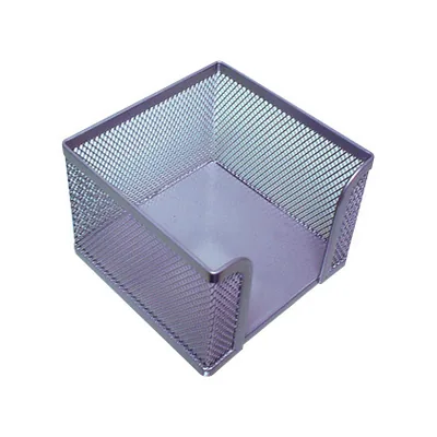 Q-CONNECT Soporte Taco de Papel Q-Connect Metalico Rejilla Plata 95X95X80 MM