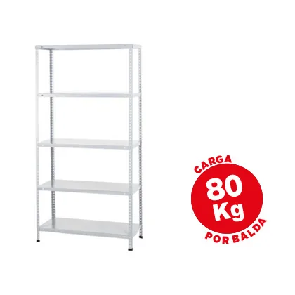 Estanteria Metalica Ar Storage 180X90X40 CM 5 Estantes 80 KG por Estante Color Blanco