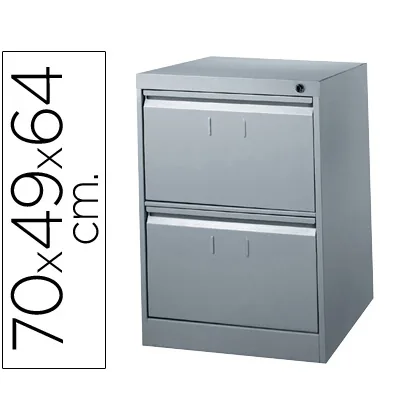 Fichero Cajones de Suelo Metalico de 2 Cajones 70CM ALTO,64CM PROF,49CM Anchocolor Gris n.75